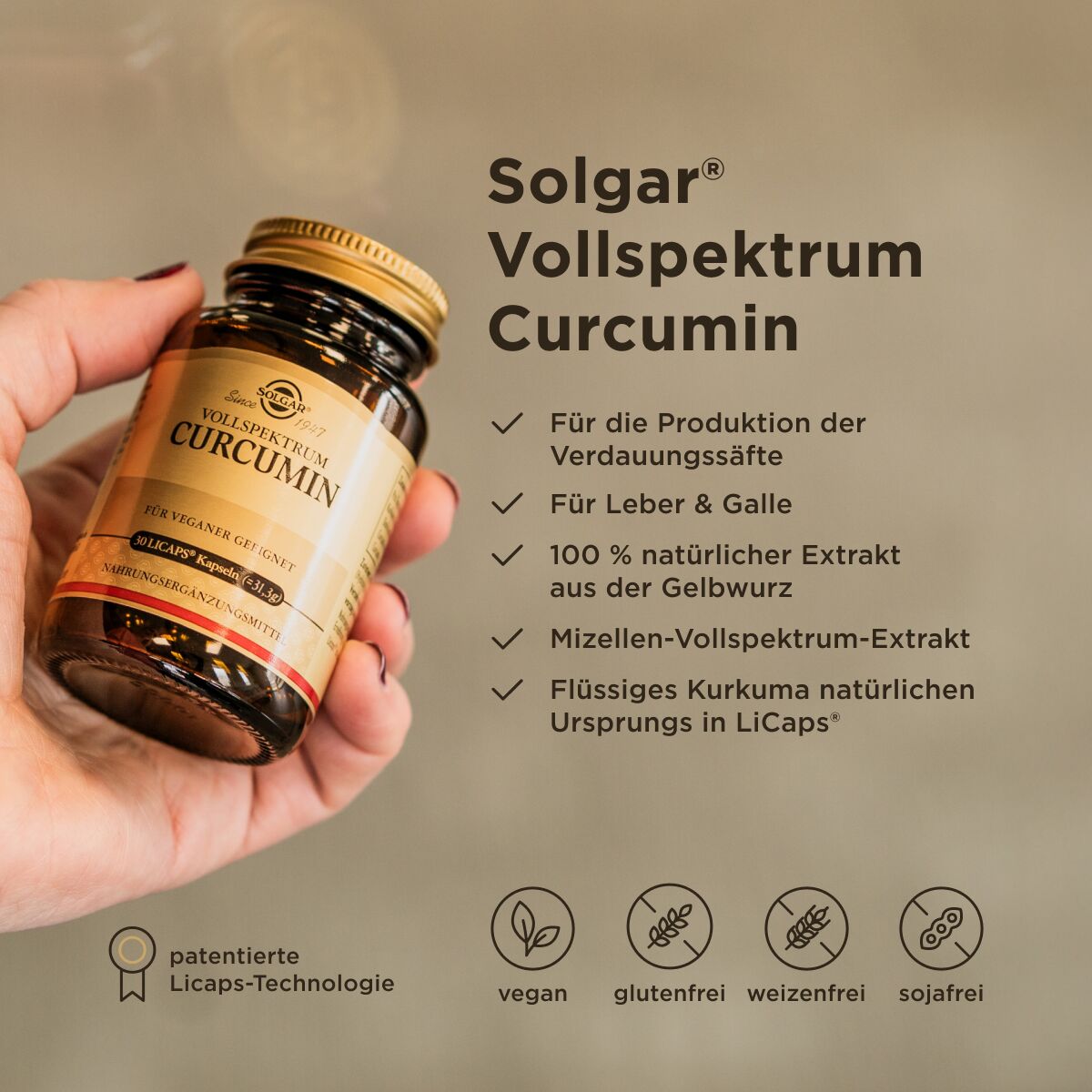 Solgar Curcumin Monatspackung USPs